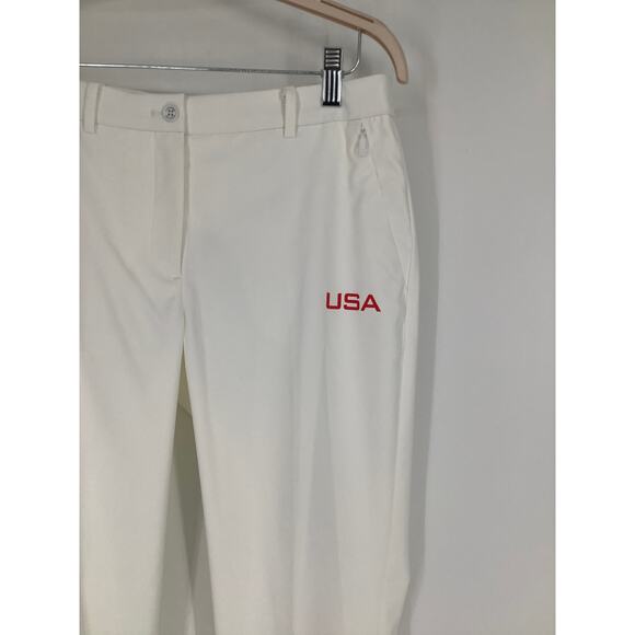 J. Lindeberg Women's 29 White Pia Golf Pants Team USA Active Performance N3-29 - Picture 3 of 6